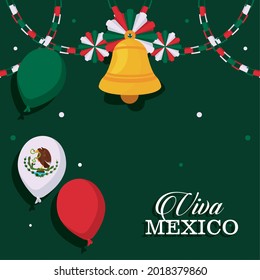 mexico independence day lettering poster