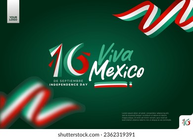 Blootipo del Día de la Independencia de México 16 de septiembre con antecedentes de bandera