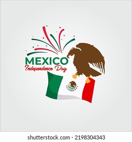 Día de la Independencia de México moderno. Adecuado para tarjetas de felicitación, afiches y banner. Ilustración vectorial del Día Nacional de México.