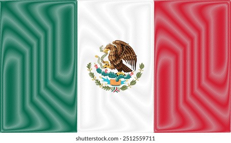 Mexico Independence Day september 16. Scribble style Mexico flag vector background. Poster, card, banner. Viva Mexico.