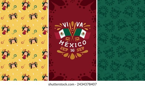 Mexico Independence Day template. Card, invitation, background, pattern.