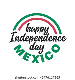 Mexico Independence Day typography poster design. Mexico badge, label, sticker. September 16th Mexican independence day template. viva Mexico vector illustration.