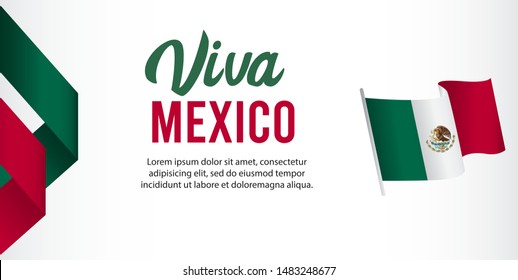 Mexico independence day vector template. Design for banner; greeting cards or print. welcome to Mexico. viva Mexico