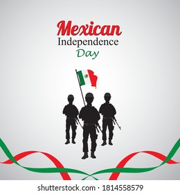 Mexico Independence Day,16 September,Waving mexican flags and balloons isolated on white background.Vector illustration.