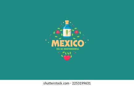mexico independent day vector flat design