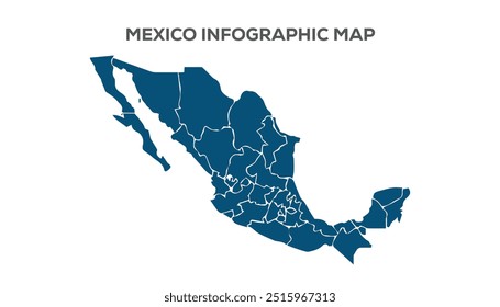 Mexico Infographic Map, Very high resolution Mexico map, isolated on white background. Infographic, Flat Earth, Globe similar worldmap icon. annual report, Travel worldwide, map silhouette backdrop.