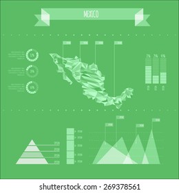Mexico Infographic Report Template - Vector Illustration