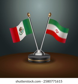 Mexico and Iran table flags relation with gradient backgrund