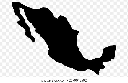 Mexico Isolated Vector Map Silhouette: Vetor Stock (livre De Direitos ...