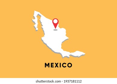 Mexico Isometric map with location icon vector illustration design