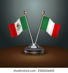 Mexico and Italy, table flags relation with gradient backgrund