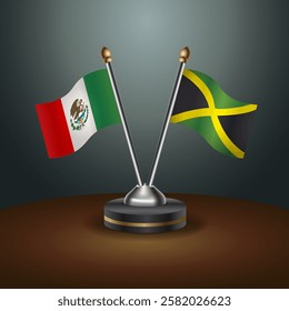 Mexico and Jamaica table flags relation with gradient backgrund