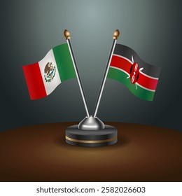 Mexico and Kenya table flags relation with gradient backgrund