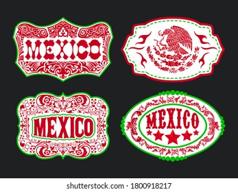 Mexico Label Emblem vector master collection design.