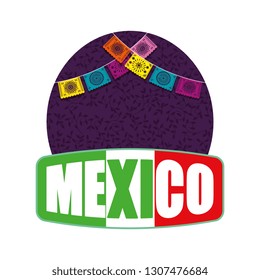 mexico label with party gralands