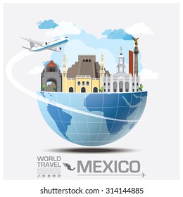 Mexico Landmark Global Travel And Journey Infographic Vector Design Template