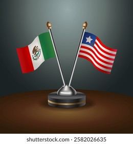 Mexico and Liberia table flags relation with gradient backgrund