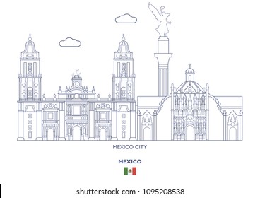 Mexico Linear City Skyline 