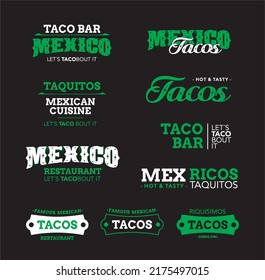 Mexico Logo, Mexican tacos. Best design for menu, poster, banner, banner and other promotional marketing materials. Vector illustration