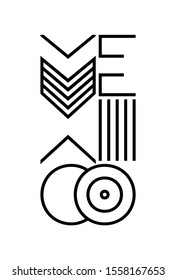Mexico logo in minimalist lines and modern concept