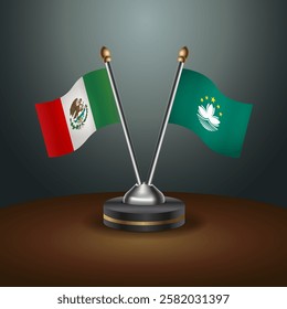 Mexico and Macao table flags relation with gradient backgrund