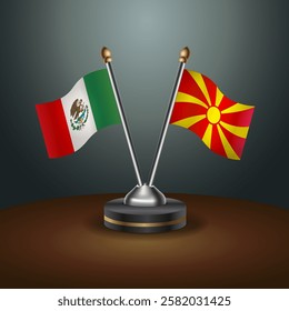 Mexico and Macedonia table flags relation with gradient backgrund