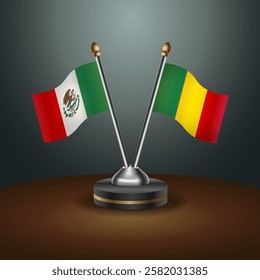 Mexico and Mali table flags relation with gradient backgrund