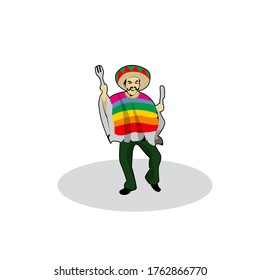 Mexico man illustration design template