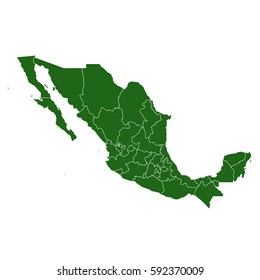 Mexico Map Stock Vector (Royalty Free) 592370009 | Shutterstock