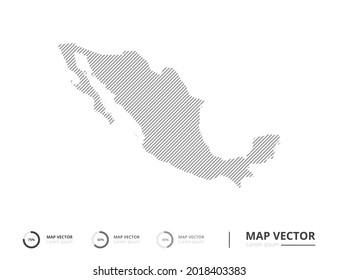 Mapa de México gris de línea abstracta sobre el vector de fondo blanco para la presentación. Concepto creativo para infografía.