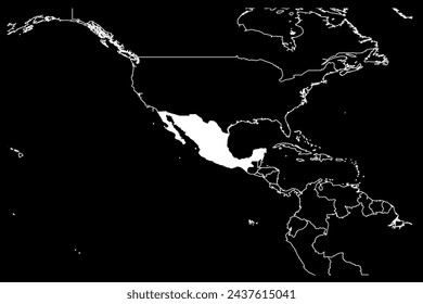 México mapa américa fondo negro