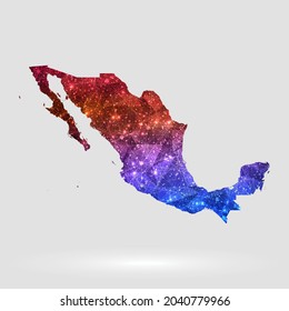 Mexico map background in polygonal style. Vector illustration low poly colorful Mexico map of isolated. Vector EPS 10.