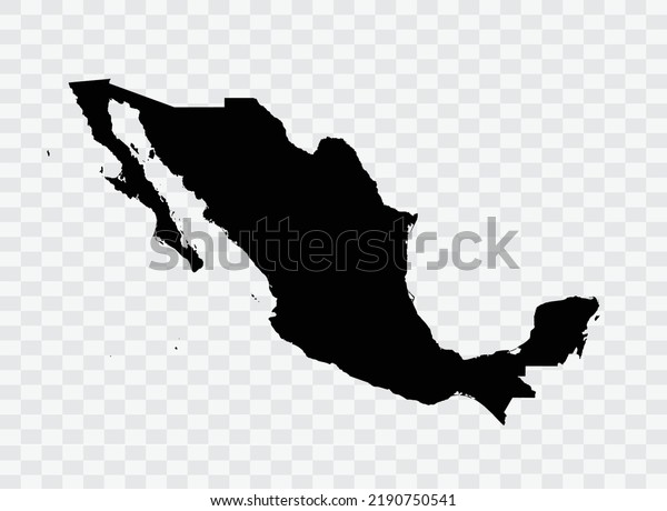Mexico Map black Color on Backgound png  not
divided into cities