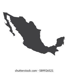 Mexico map in black on a white background. Vector illustration