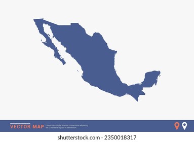 Mexico Map - blue abstract style isolated on white background for infographic, design vector.