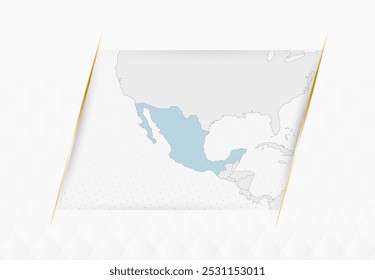 Mapa do México em azul com sotaques moldados em ouro. Mapa Vetorial Moderno do México. Ilustração de vetor.