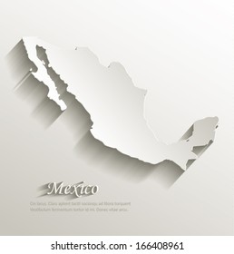 Mexico map card paper 3D natural vector