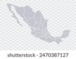 Mexico Map Cloud Color on White Background quality files Png
