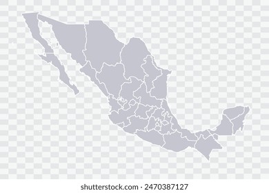 Mexico Map Cloud Color on White Background quality files Png