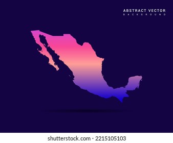 Mexico map of Colorful gradient style vector Illustration.