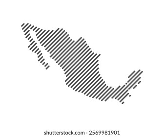 Mexico - Map of the country formed by lines. Vector Illustration.
