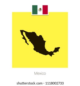 Mexico map design with flag and yellow background vector
