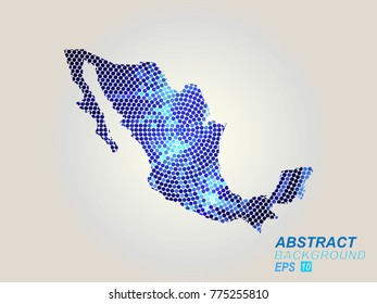 Mexico map dots. All elements are separated Abstract linear polygonal white background. Vector illustration EPS 10 .