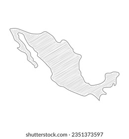 Dibujo de mapas de México, esbozo de lápiz