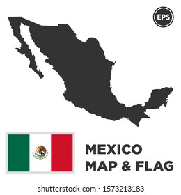 Mexico map with Mexico flag vector design