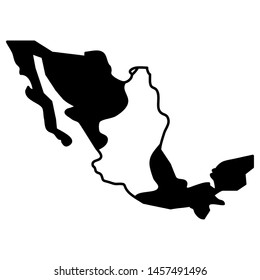 mexico map geography isolated icon vector illustration design