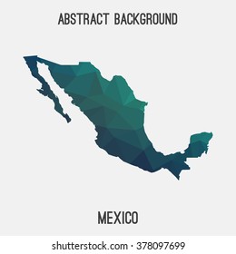 Mexico map in geometric polygonal style.Abstract tessellation,modern design background. Vector illustration EPS8