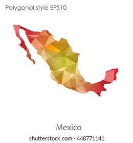 Mexico map in geometric polygonal style.Abstract gems trangle,modern design background. Vector illustration EPS10
