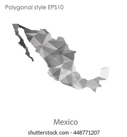 Mexico map in geometric polygonal style.Abstract gems trangle,modern design background. Vector illustration EPS10