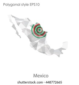 Mexico map in geometric polygonal style.Abstract gems trangle,modern design background. Vector illustration EPS10